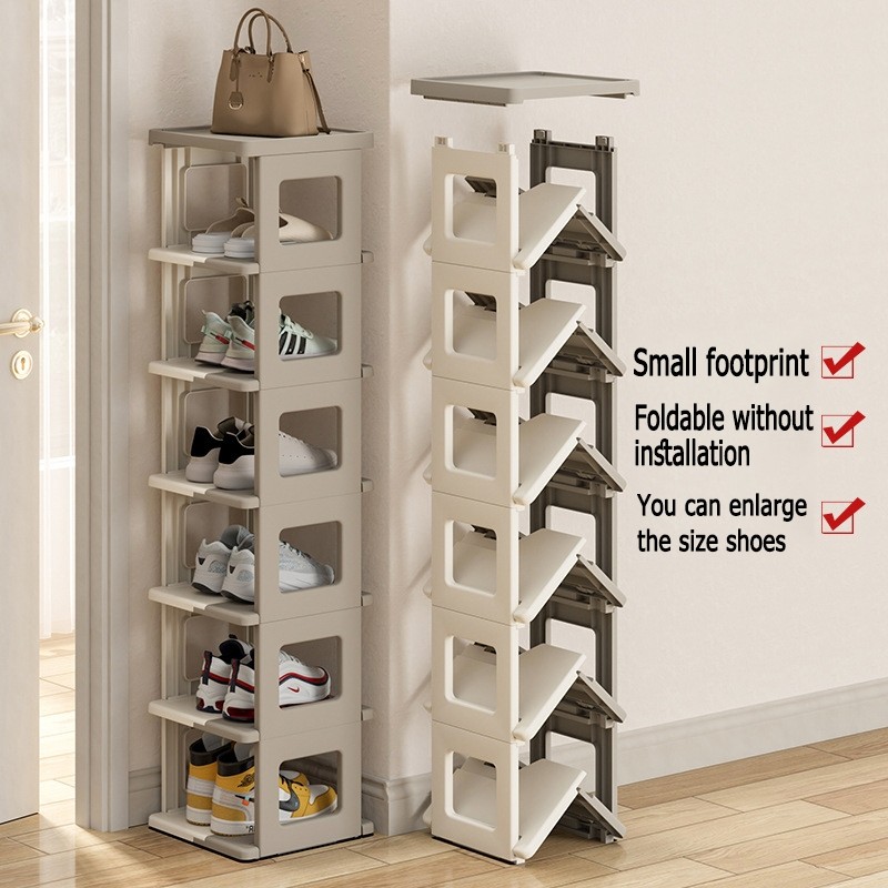 Installation-free folding shoe rack dormitory simple multi-layer shoe ...