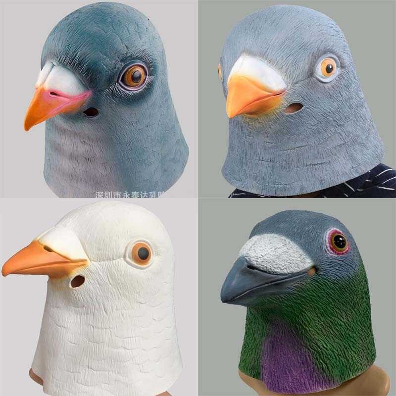 Halloween Animal Mask Pigeon Natural Eco-friendly Latex Headgear Horror ...