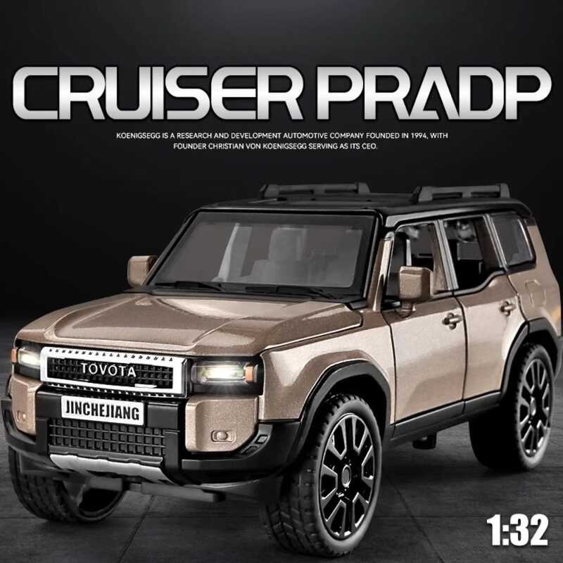 Scale 1:32 Prado Toy Car Model Alloy Diecast 6 Doors Opened Light Sound ...