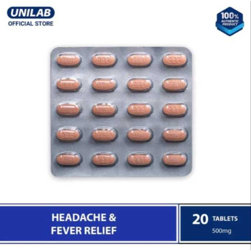 COD Unilab Biogesic 20 Tablets-500Mg Paracetamol For Quick Relief Of ...