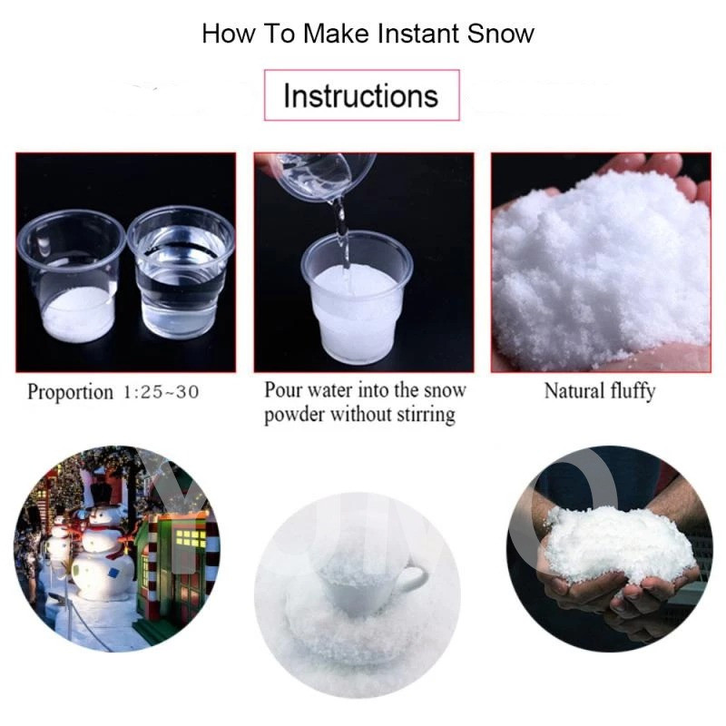 50g Artificial Magic Instant Snow Powder Christmas Party DIY Xmas ...