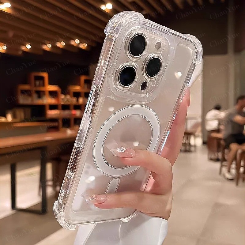 Luxury Crystal Clear Magnetic Wireless Charging Collision Avoidance ...