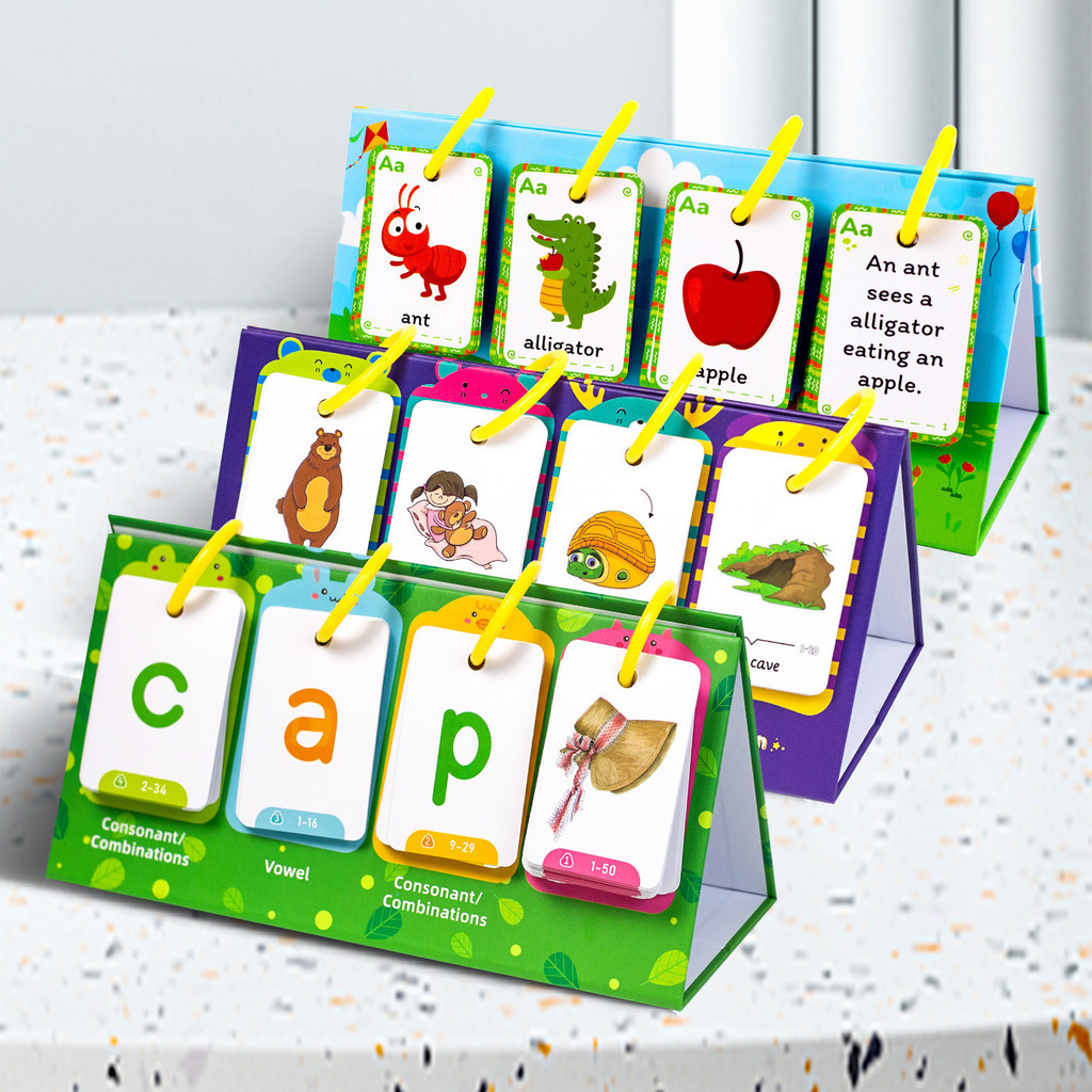 129Pcs Phonics English Flash Card CVC Words Vowel Consonant Desk ...