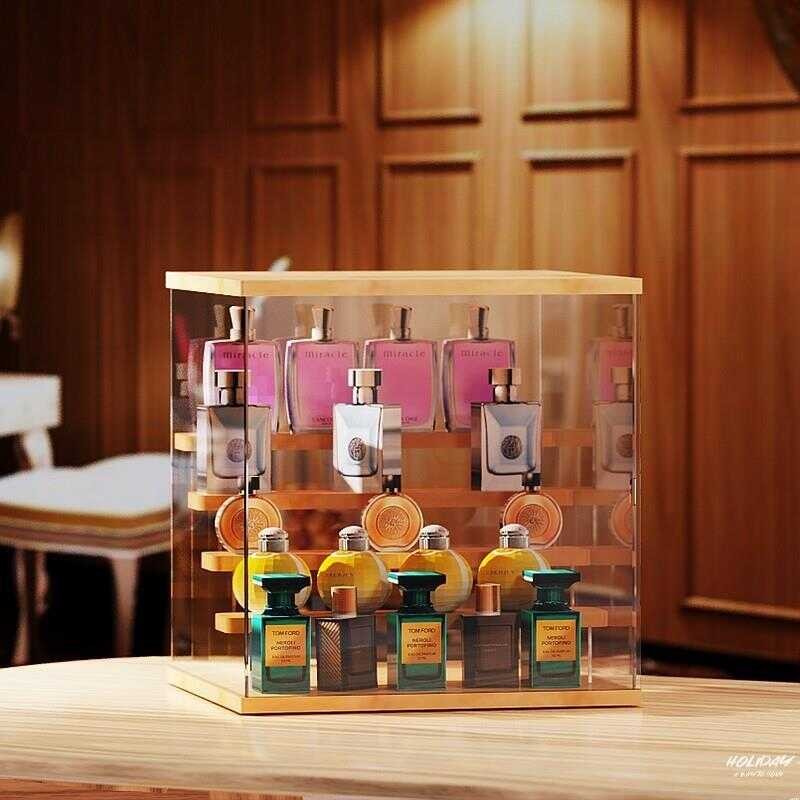 Tt Acrylic Perfume Storage Box Display Shelf Home Desktop Dustproof ...