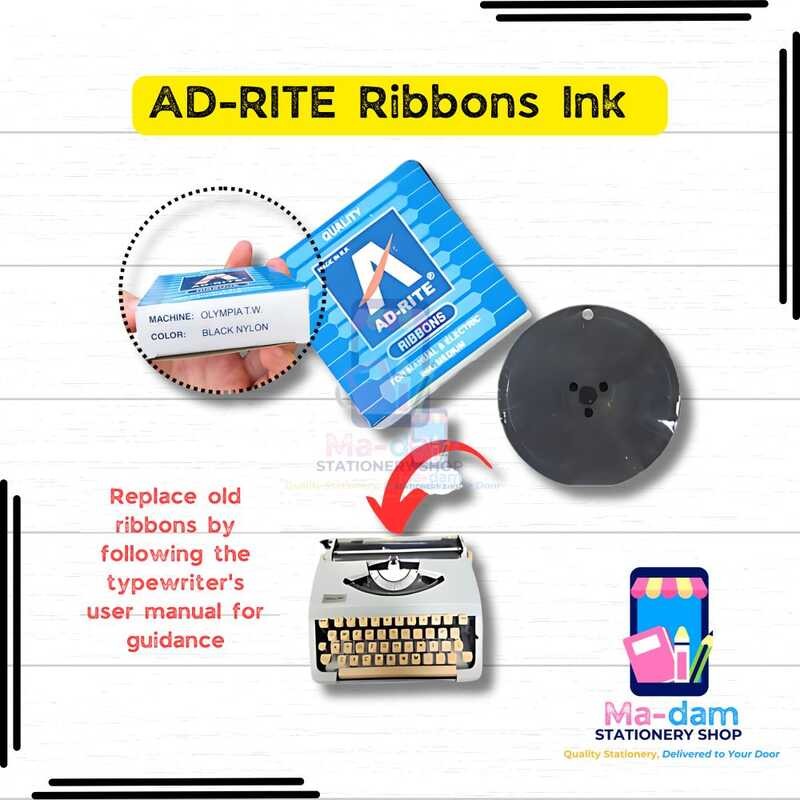 Ribbon Ink Ad-Rite Typewriter– Black – Vintage Manual Portable ...