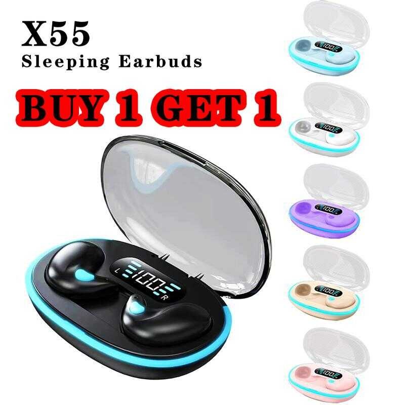 【Local Shipping】X55 Mini Sleeping Earbuds Waterproof Bluetooth ENC ...