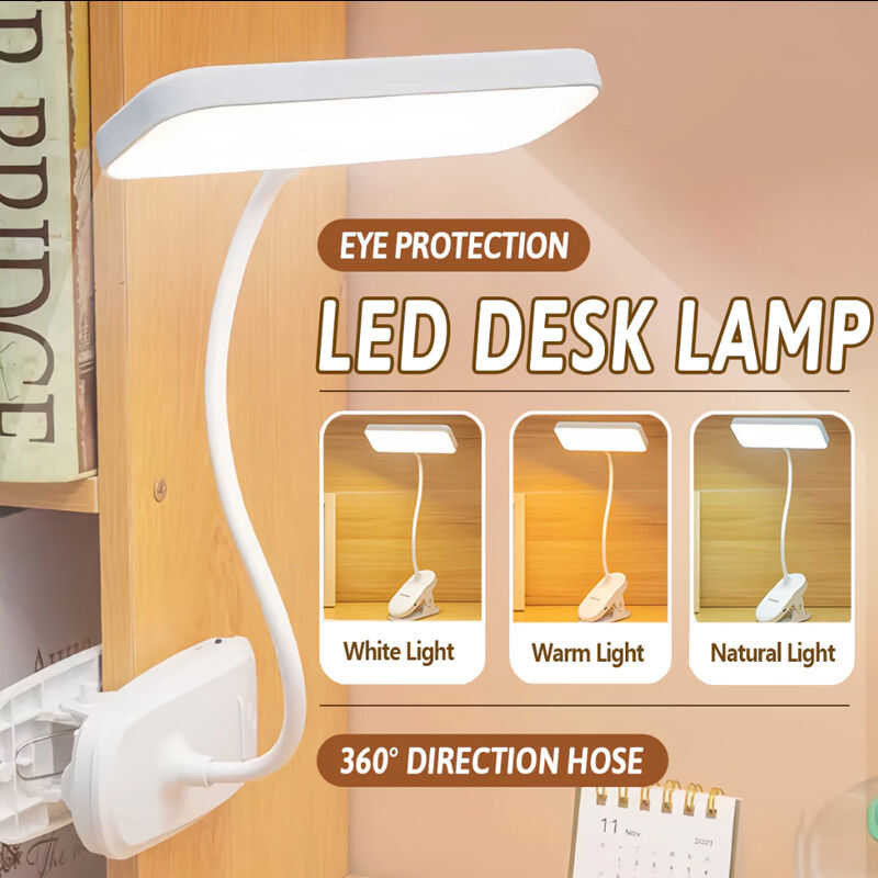 Rechargeable Study USB Table Light For Bedroom Portable Dim Clip Lights ...