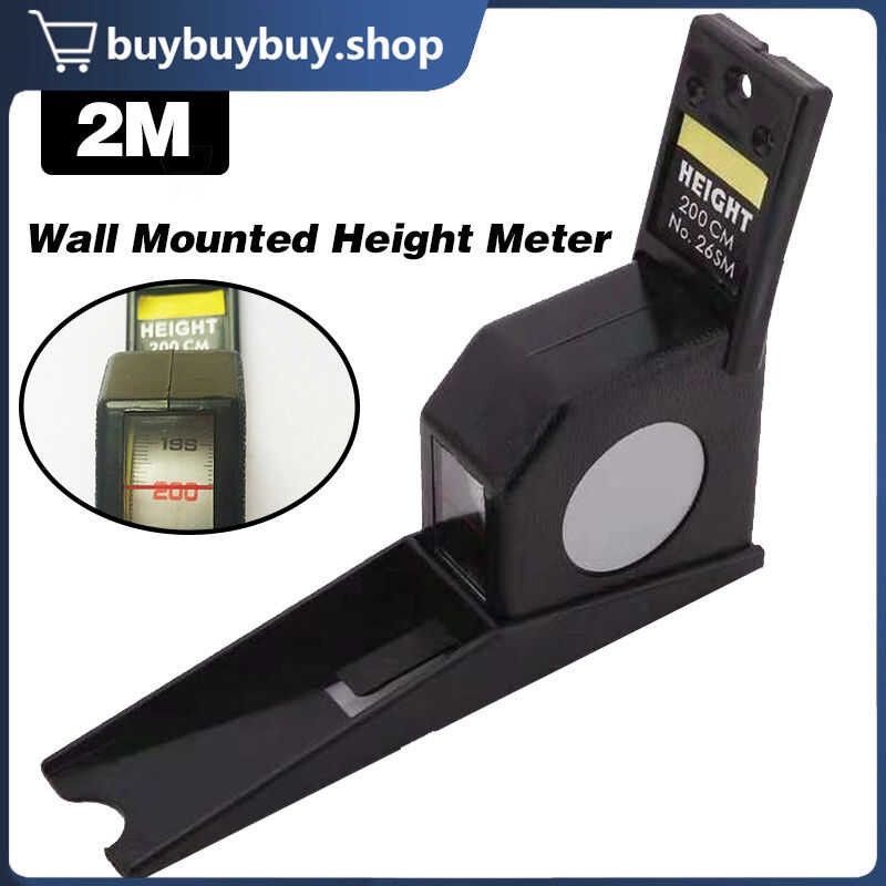 2M Wall Mounted Body Height Rod Tall Measure Tape Auto-Scaling Stature ...