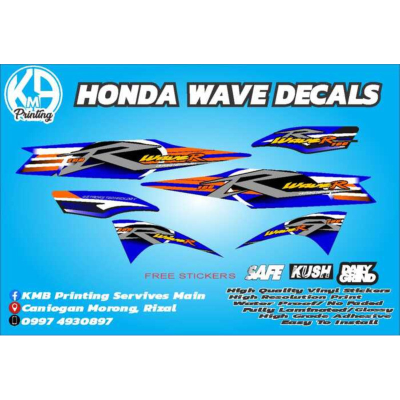 Honda Wave R 100 Sticker Decals Complete Set | Shopee Philippines
