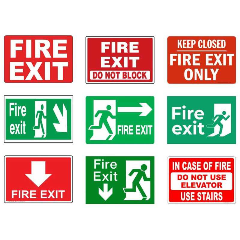 D59 Fire Exit Signage (Laminated And Waterproof Vinyl Sticker A4 Size ...