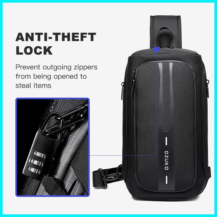 LABER LEE Crossbody Bag Men Chest Anti-Theft Waterproof Outdoor Pack ...