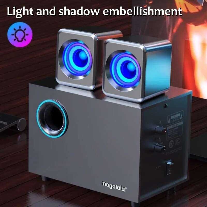 Wired USB Bluetooth Computer Speaker Home 2.1 Channel Wooden Desop ...