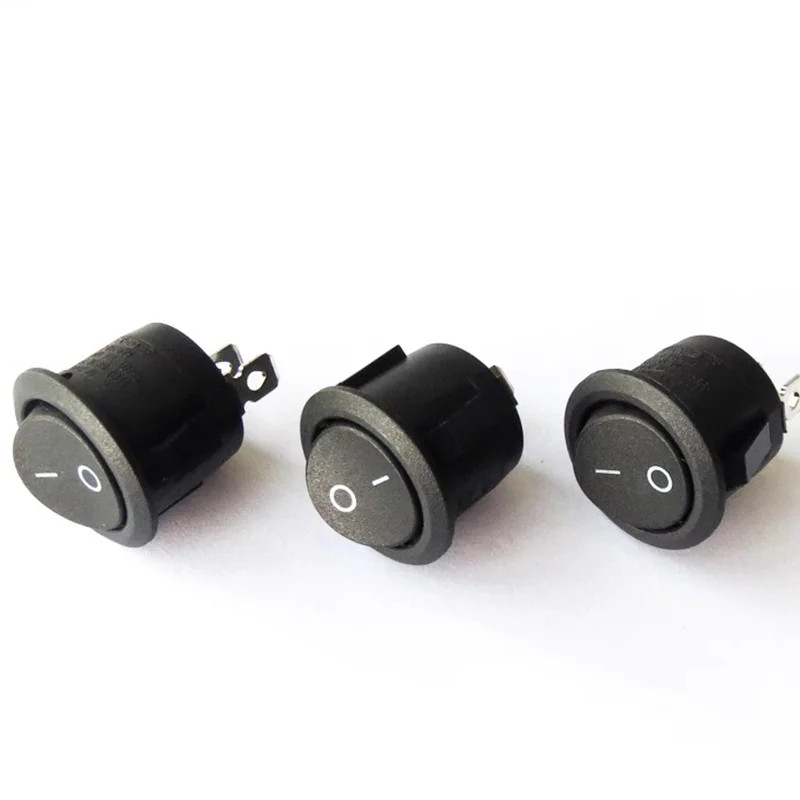 5/20pcs Round Rocker Power Switch 6A 250V 2 Pin 2 Position ON OFF Boat ...