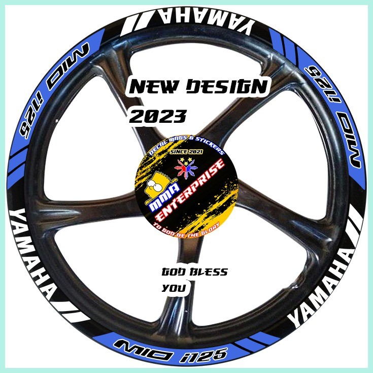 YAMAHA MIO i125 PRINTED MAGS STICKER DECALS (SET FOR 2 WHEELS FRONT AND ...