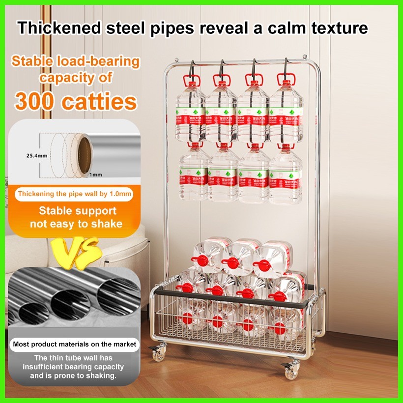 Silver Heavy Duty Clothes Rack Floor-Standing Drying Rack with Wheels ...