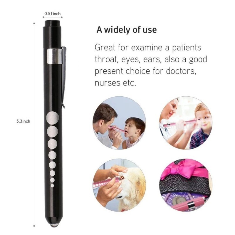 Portable LED Flashlight Work Light First Aid Pen Light Torch Lamp Pupil ...