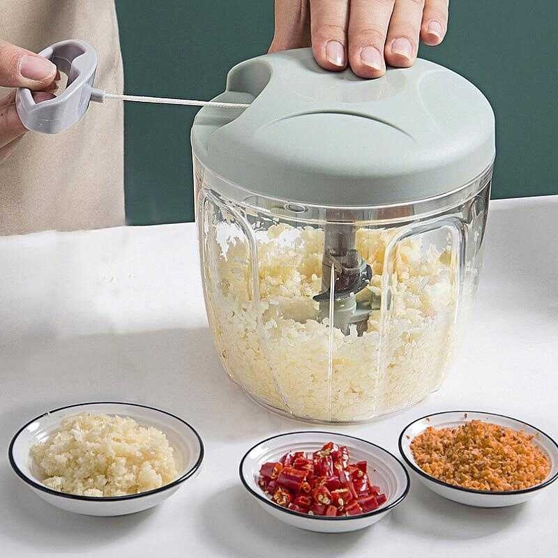 900Ml Manual Meat Mincer Garlic Rotate Food Chopper Processor Vegetable ...