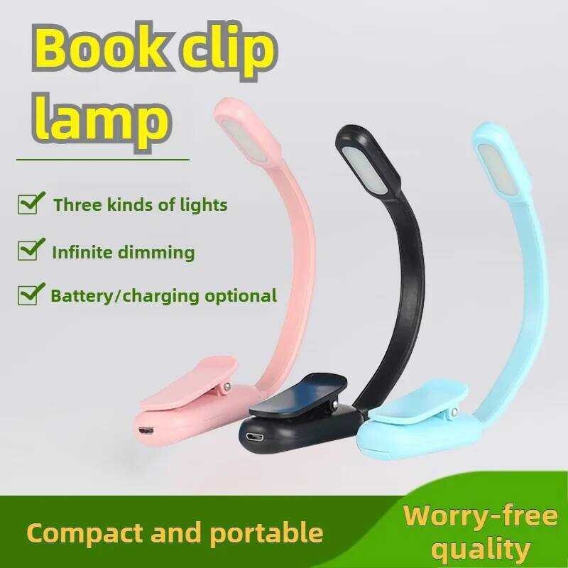 Usb Luce Reading Rechargeable Lamp Mini LED Book Light With Clip 3 ...