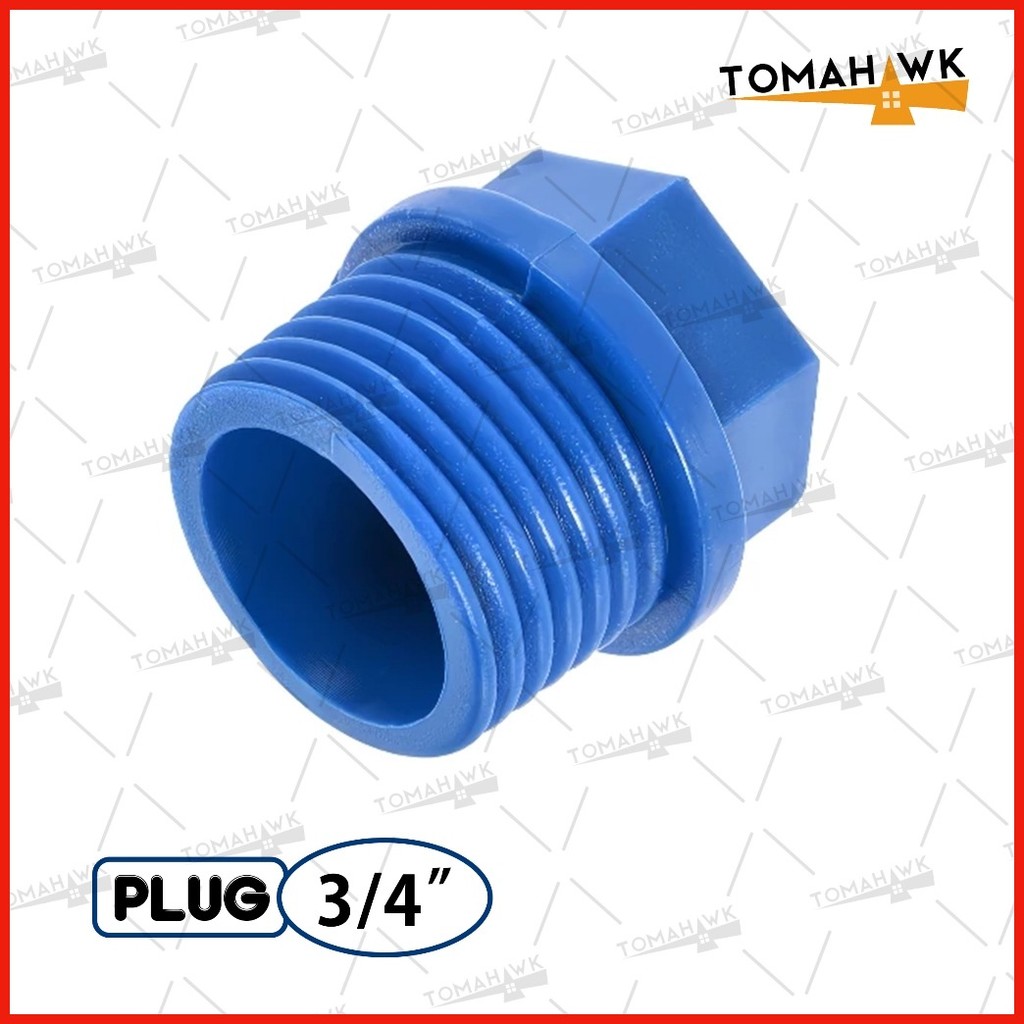 TOMAHAWK SOLD PER PACK PVC FITTINGS PLUG & CAP COLOR BLUE HEAVY DUTY (1 ...