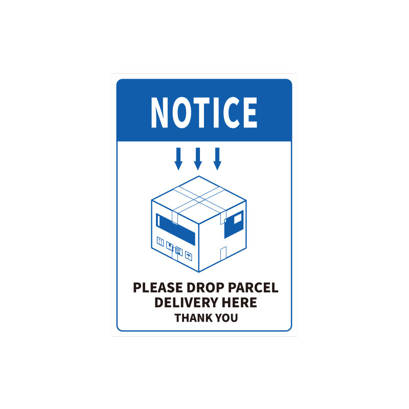 PLEASE DROP PARCEL DELIVERY HERE Sign Sticker Waterproof PVC Label Sila ...