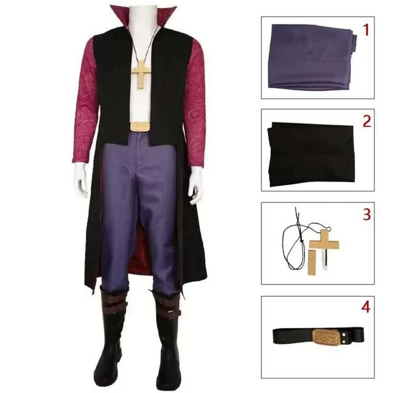 Dracule Anime Mihawk Cosplay Costume Trench Coat Outfit For Men Uniform ...