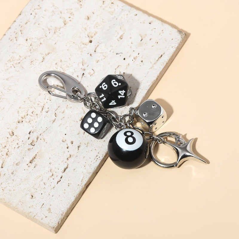 Fashion Creative Billiard Pool Keychain Table Ball for Key Ring Lucky ...