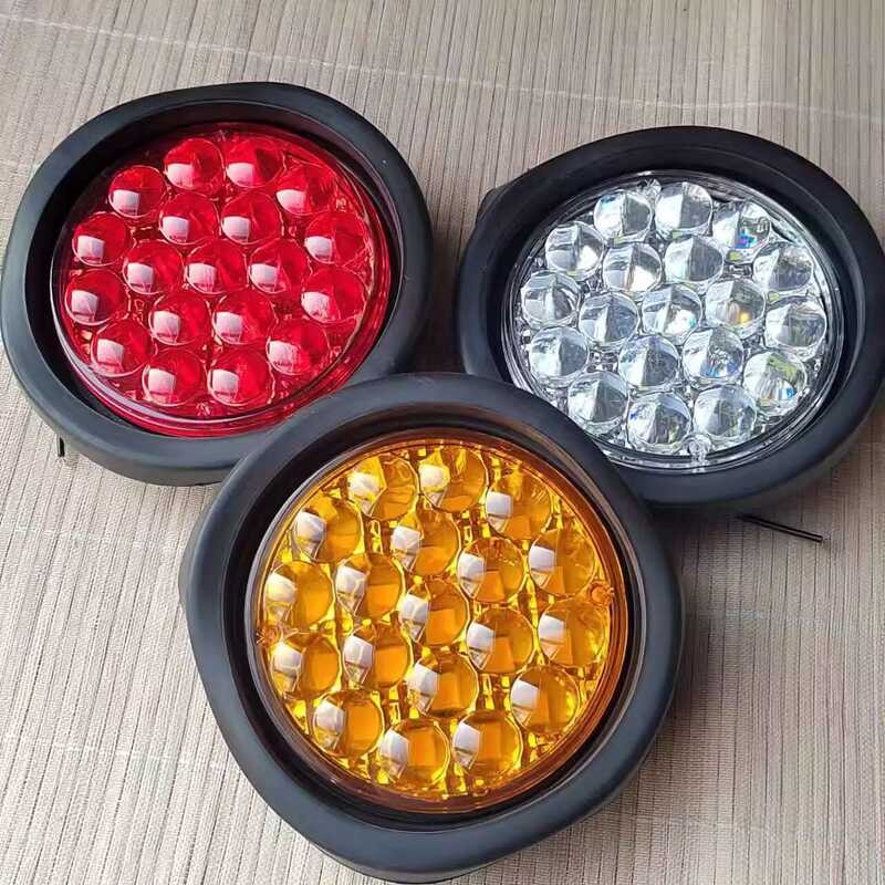 Trailer Rear Small Tri-Color Tail Rubber Round Reversing Turn Signal ...