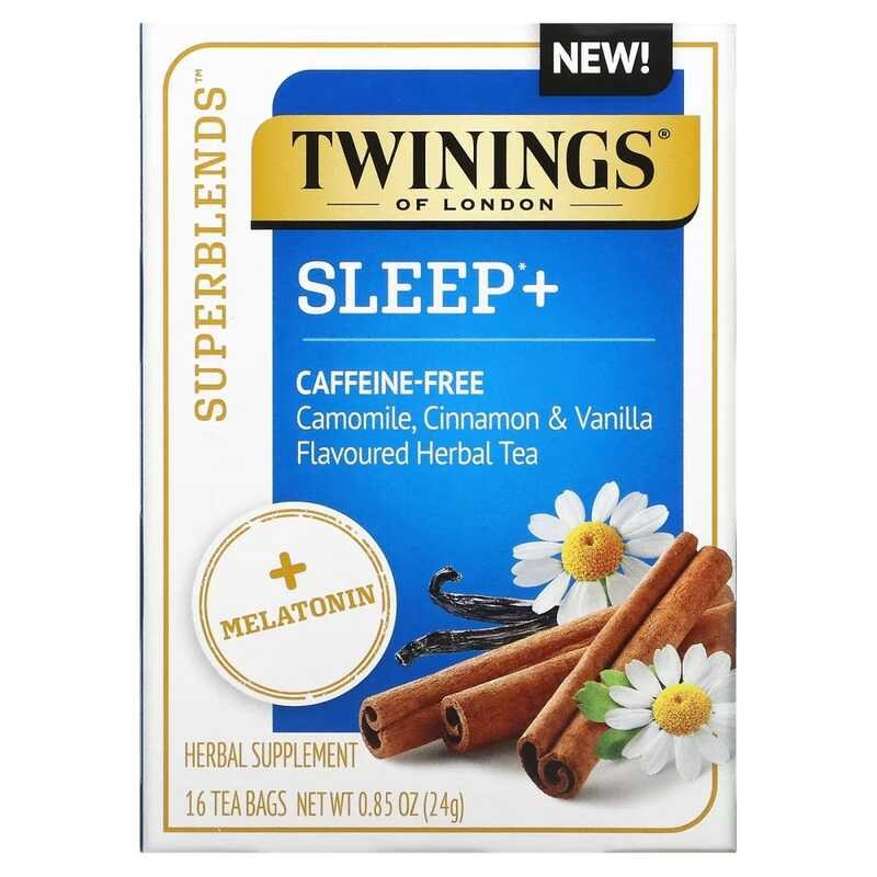 Twinings, Sleep+ With Melatonin Herbal Tea, Camomile, Cinnamon ...
