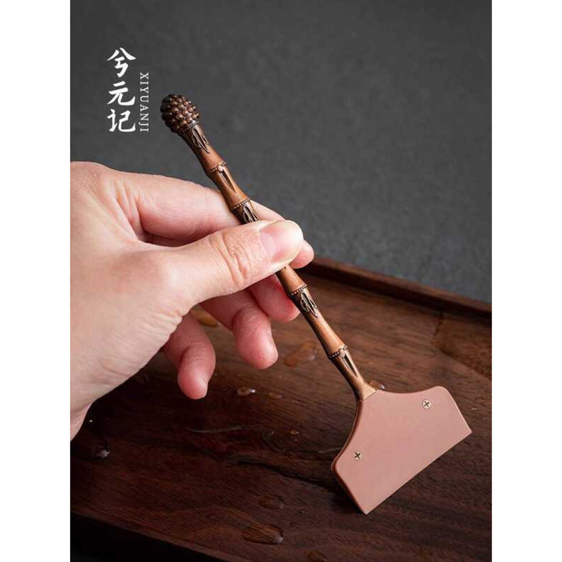 Yellow Bronze Silicone Table Water Drainer Tray Brush Scraper Kung Fu ...