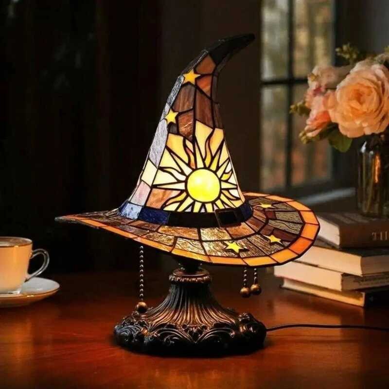 Tt New Wizard Shape Witch Hat Table Lamp LED USB Socket Ornament ...