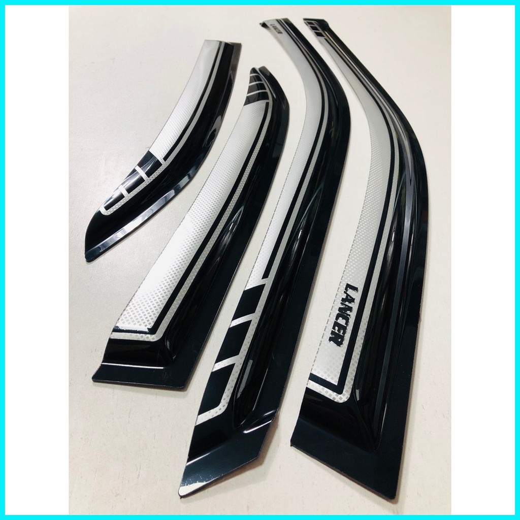 thumbnail image 2 of Dark Smoke Window Visors / Rain Guards For Mitsubishi Lancer 2007-2017 4 Door Sedan 2 of 6