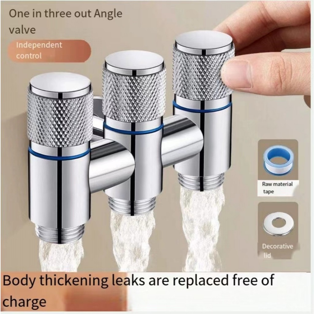 1 in 3 Out Faucet Dual Control Valve with Bidet Washing Machine Tap Two ...