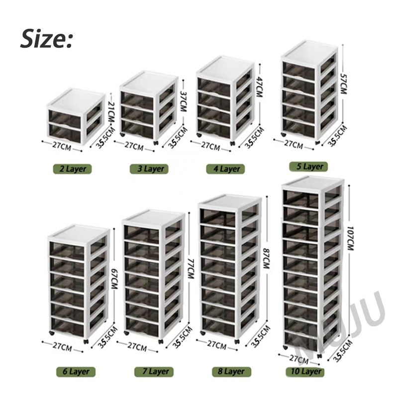 7/8 Layer File Storage Cabinet With Wheels Large Capacity Office Desk ...