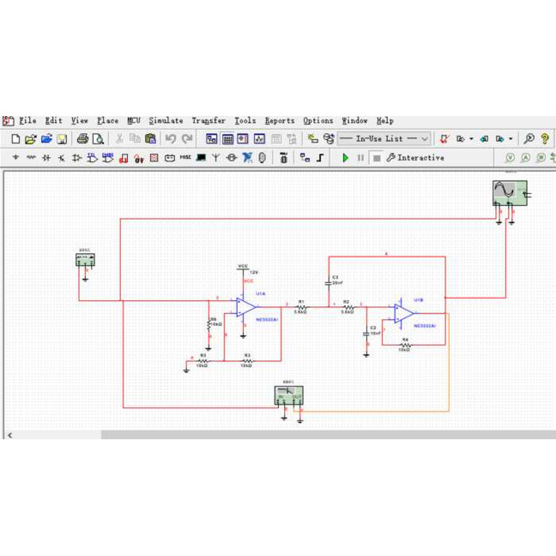 multisim simulation design sensor filter power supply signal generator ...