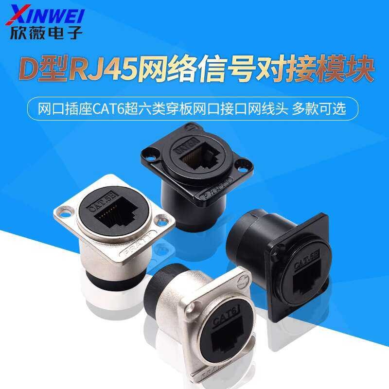 Ethernet Patch Panel RJ45 Extension Socket CAT6 Cat6e Bulkhead Port ...