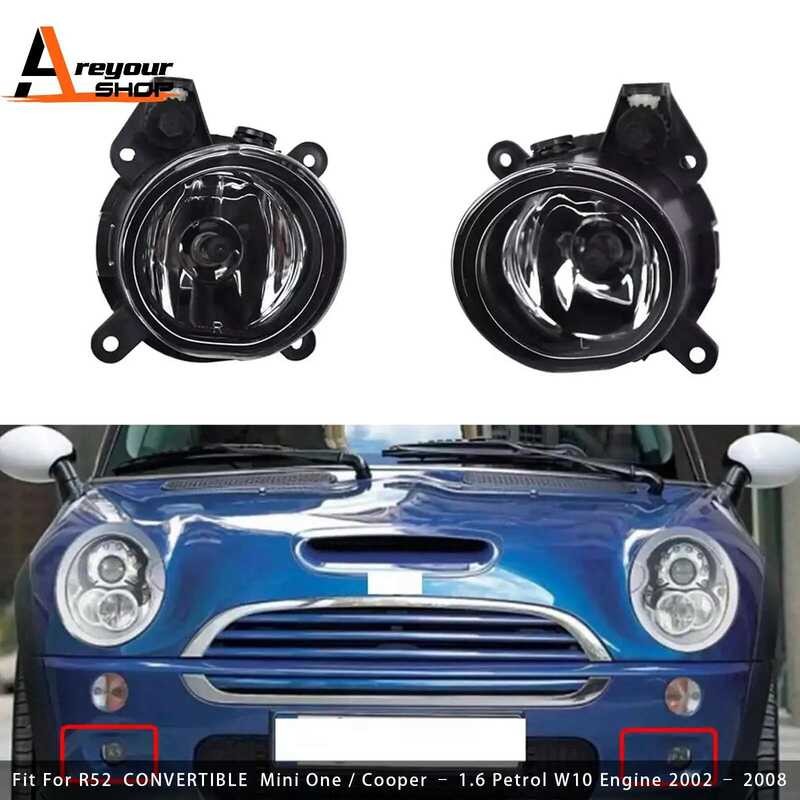 X Pair Front Bumper Fog Lights For Mini Cooper One R50 R52 R53 63176050 ...
