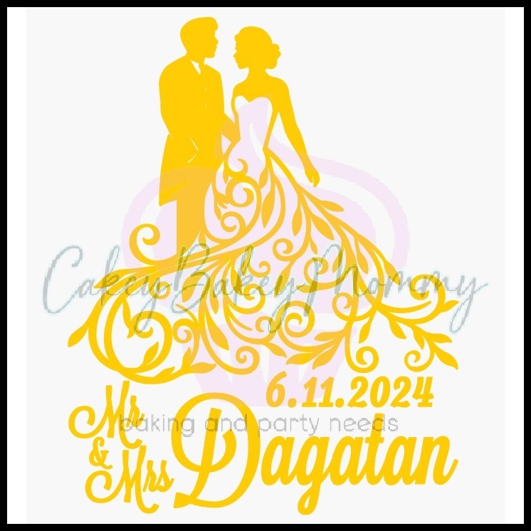 Bride and Groom Mr & Mrs Personalized Wedding Cake Topper | Shopee ...