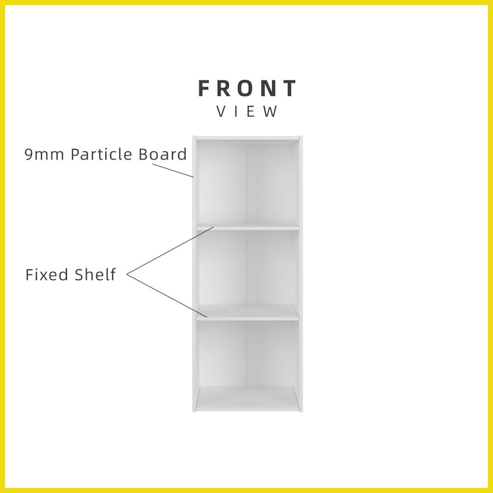 SIV 3 Tier Storage White Color Box Bookcase Cabinet/ Multi Purpose ...