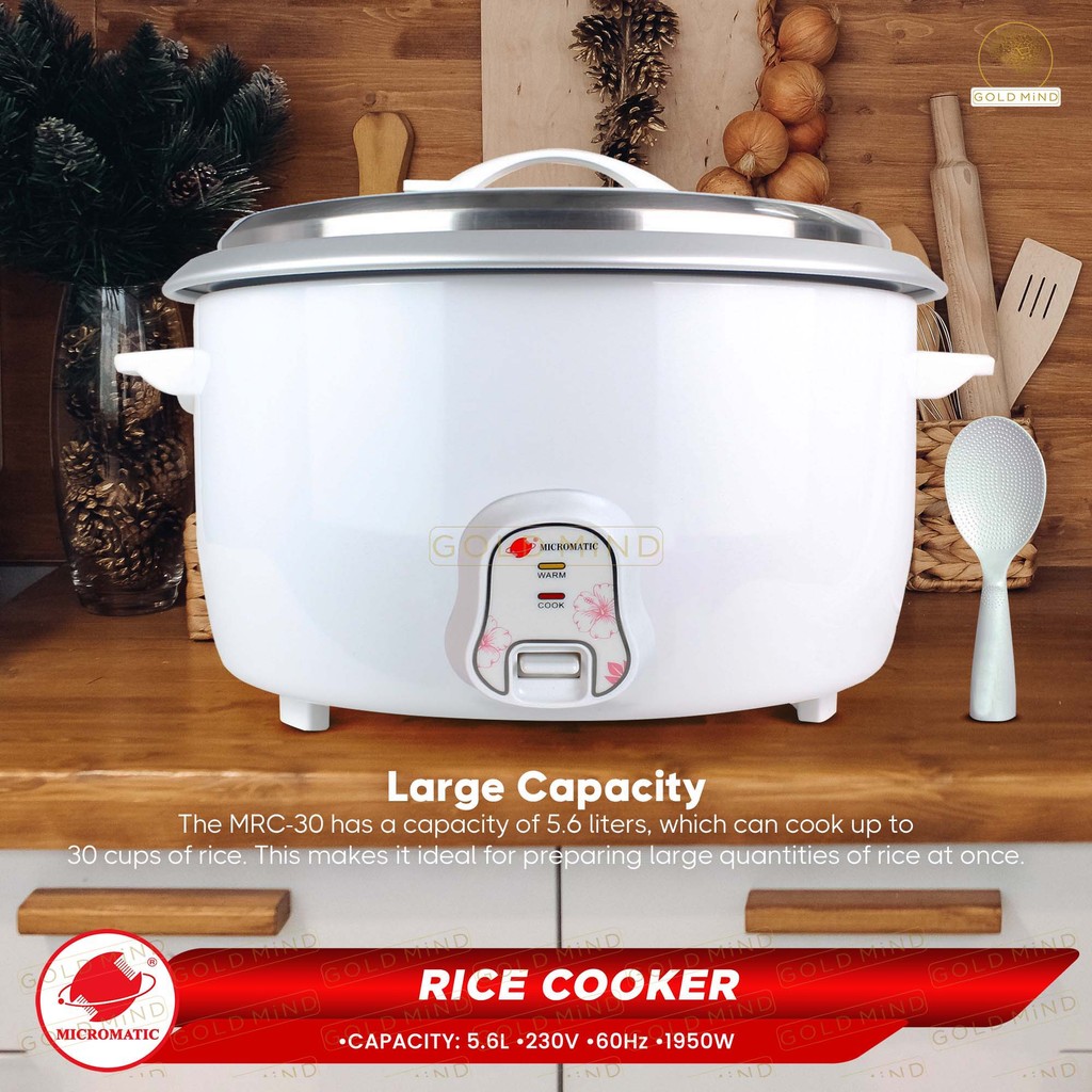 Micromatic Rice Cooker 5.6L (MRC-30) 30 Cups of Rice | Shopee Philippines