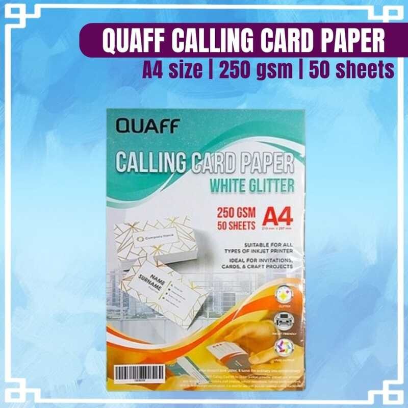 Print Digital - A4 WHITE GLITTER CALLING CARD PAPER 250Gsm 86D | Shopee ...