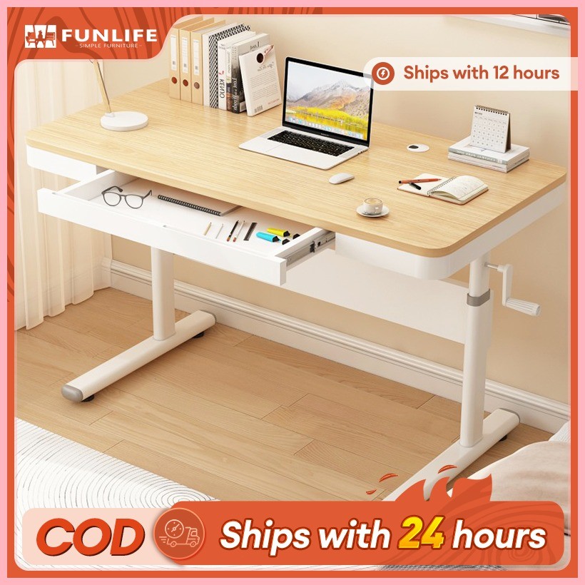 Adjustable Table Study Table Standing Desk Hand Lift Desk Standing ...