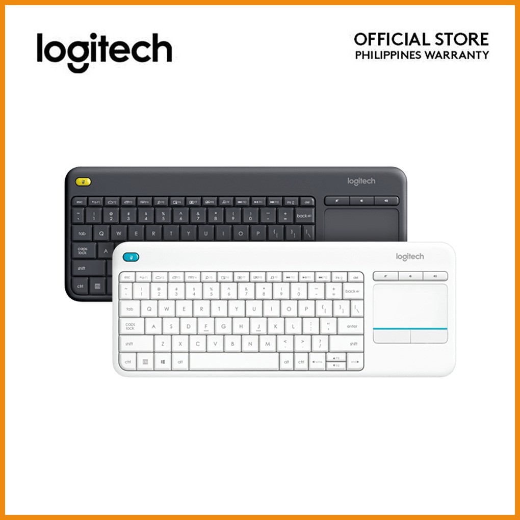 Logitech K400 Plus Black/White Quiet Plug and Play Wireless Touchpad ...