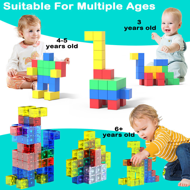 DIY Magnetic Cubes Building Set Learning Blocks for Children Kids Early ...