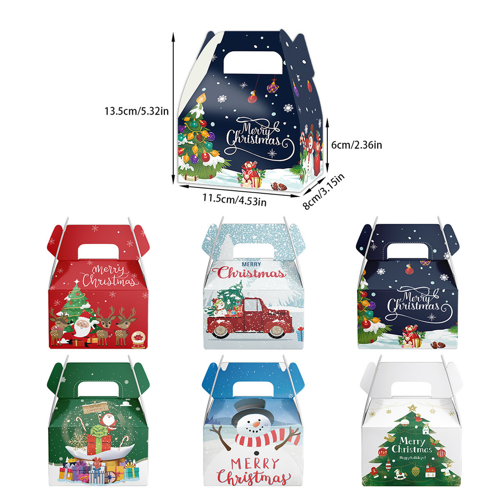 Santa Cartoon Christmas Paper Box Party Favor Gift Packaging Set ...