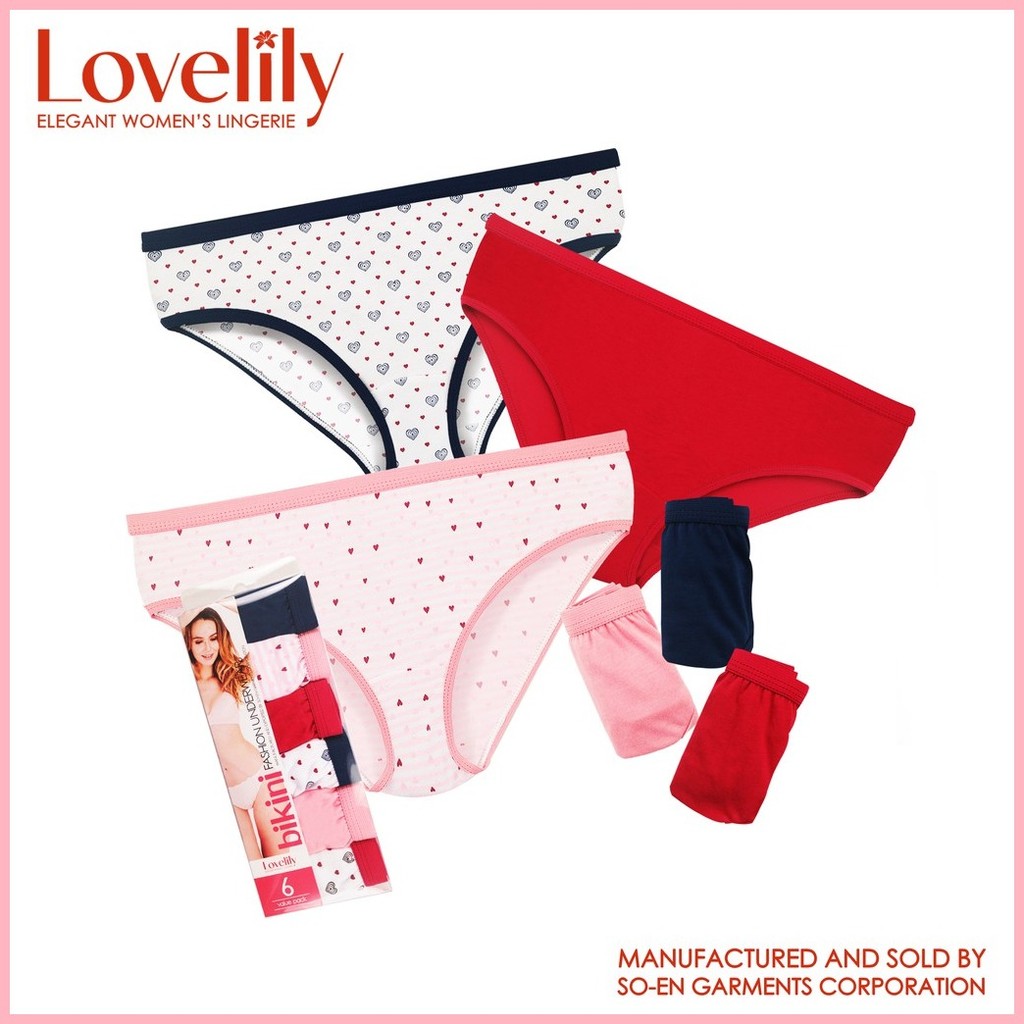 Lovelily 6 In 1 Daphne Cotton Rich Bikini Outside Panty | Shopee ...