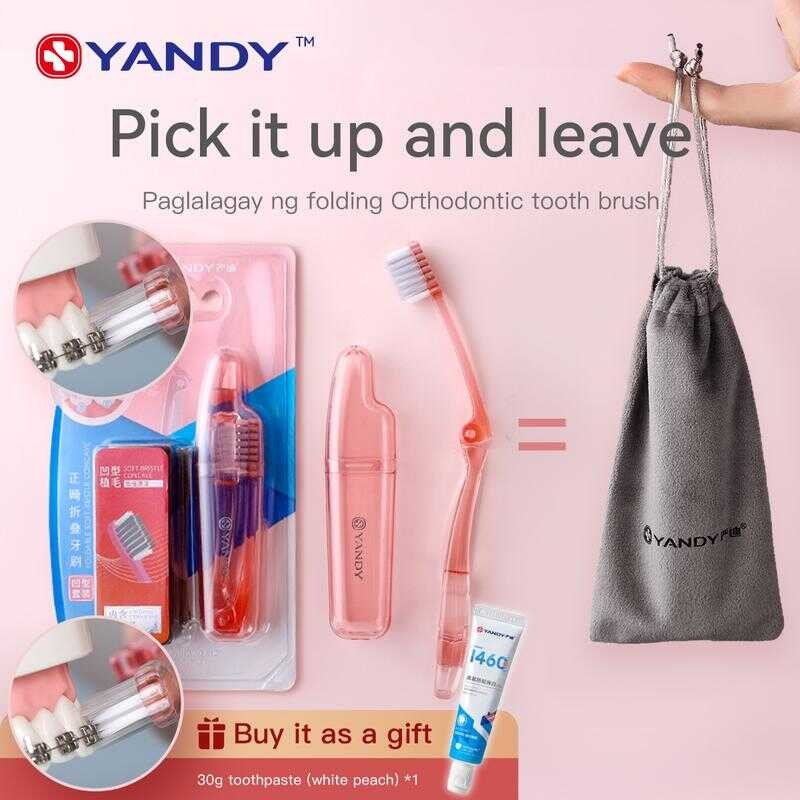 YANDY Orthodontic Portable Folding Convex And Concave Adult Toothbrush ...