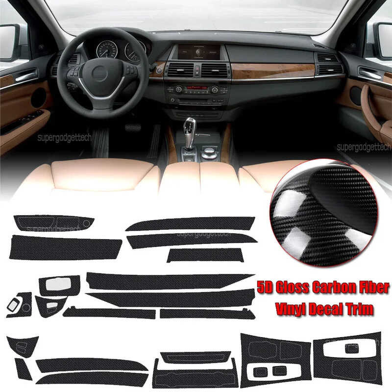 W Glossy Carbon Fiber X5 E70 X6 E71, Color Changing Adhesive Trim ...