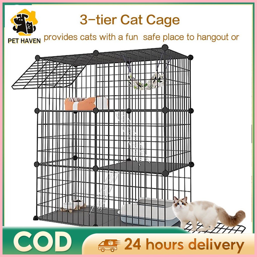 Stackable Pet Cage/cat Cage 3 Layer/rabbit Cage Cat Cage Collapsible ...