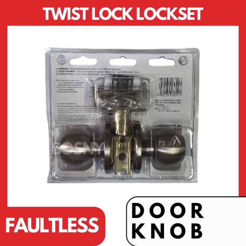 Faultless Twist Lock Door Knob In Stainless | Shopee Philippines