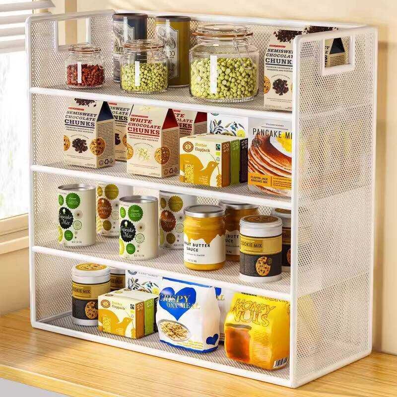 Desktop Storage Rack Kitchen Tabletop Spice Snack Cup Organizer Home ...